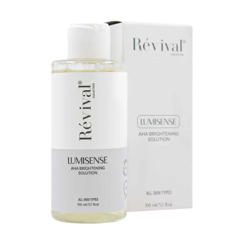 محلول روشن کننده پوست حاوی آلفا هیدروکسی اسید کلکسیون رویوال | Revival Lumisense AHA Brightening Solution