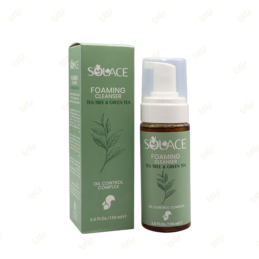 فوم شستشوی صورت مناسب پوست های چرب و مختلط سولس | Solace Tea Tree And Green Tea Foming Cleanser