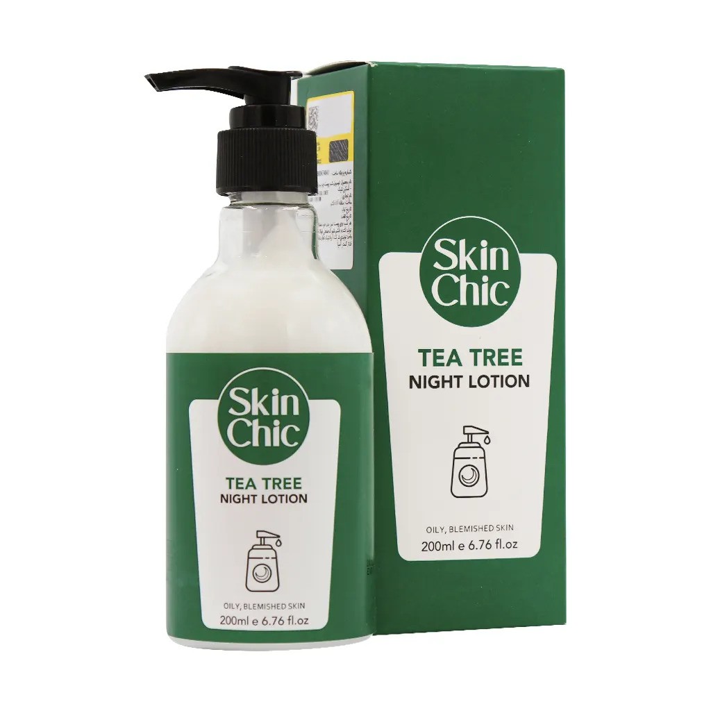 لوسیون شب پوست چرب و آکنه دار چای سبز اسکین شیک | Skin Chic Tea Tree Chic Night Lotion