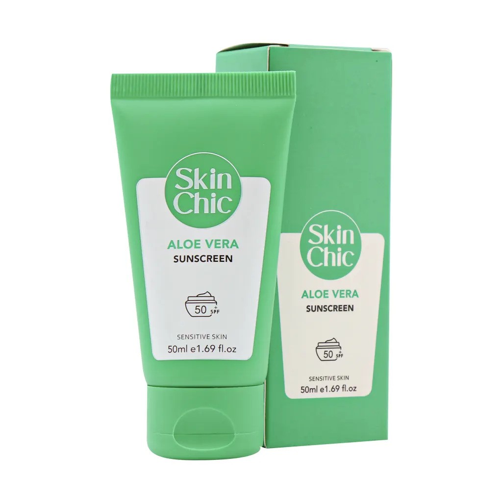 کرم ضد آفتاب عصاره آلوئه ورا SPF50 اسکین شیک | Skin Chic Aloe Vera SPF50 Sunscreen Cream