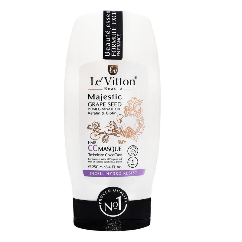 ماسک مو مدل CC فاقد سولفات مناسب مو رنگ شده لویتون | Le'vitton Hair Mask CC Masque