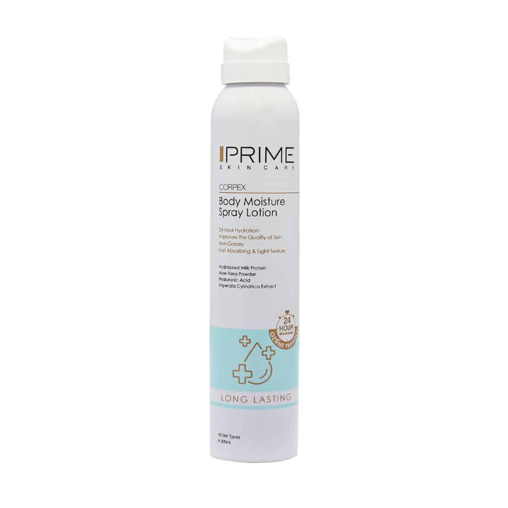 اسپری لوسیون آبرسان بدن مناسب انواع پوست پرایم | Prime Body Moisture Spray Lotion