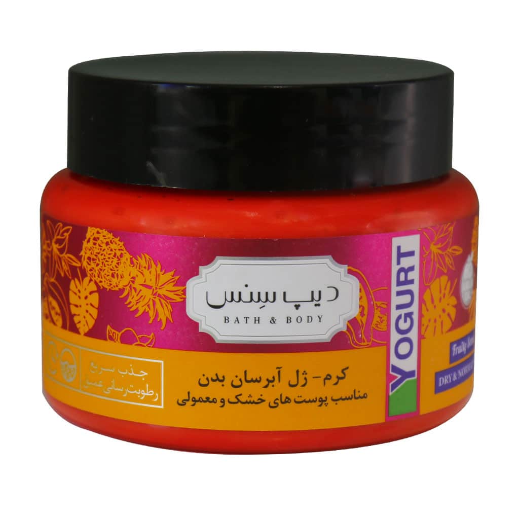 کرم ژل آبرسان بدن مناسب پوست خشک و معمولی دیپ سنس | Deep Sense Tropical Fruits Body Yogurt