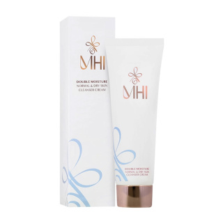 کرم پاک کننده 2 منظوره مدل Double Moisture مناسب پوست نرمال تا خشک ام اچ آی | MHI Double Moisture Normal And Dry Skin Cleanser Cream