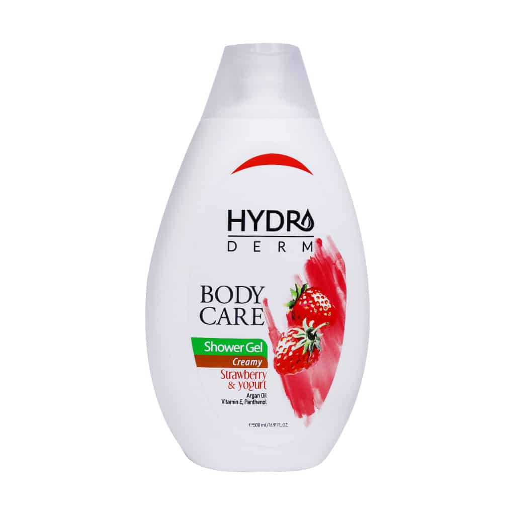شامپو بدن کرمی با رایحه ماست و توت فرنگی هیدرودرم | Hydroderm Strawberry And Yogurt Shower Gel Creamy