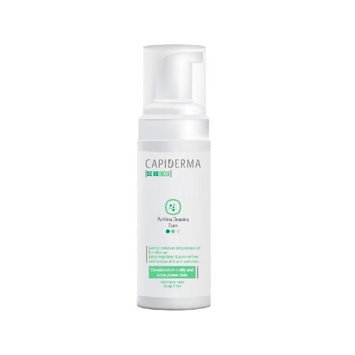 فوم شستشوی صورت پوست مختلط تا چرب کپیدرما | Capiderma Sebo Purifying Cleansing Foam
