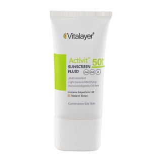 فلوئید ضد آفتاب رنگی مدل اکتیویت نچرال بژ ویتالیر | Vitalayer Activit Sunscreen Fluid Colored