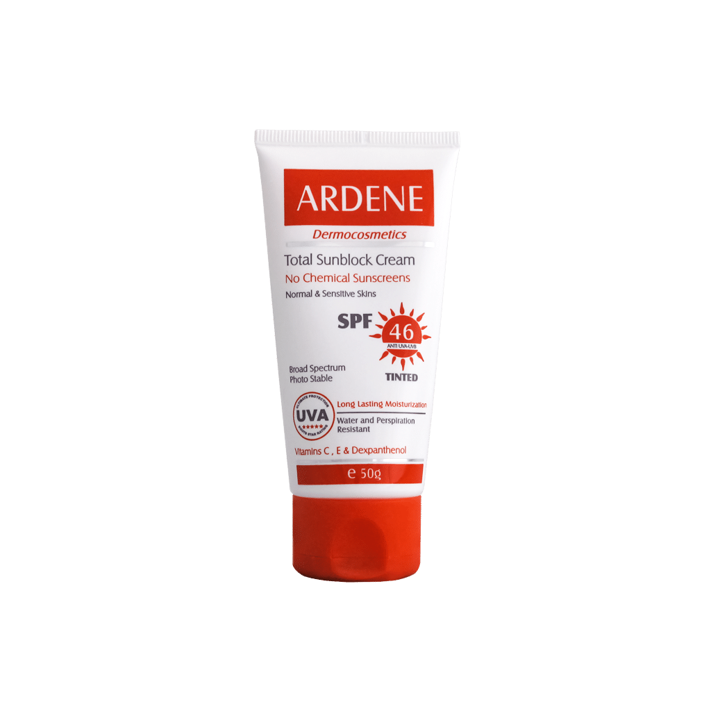 کرم ضد آفتاب رنگی SPF46 فاقد جاذب های شیمیایی مناسب پوست های معمولی و حساس آردن | Ardene Total Sunblock Tinted Cream No Chemical Sunscreens SPF46